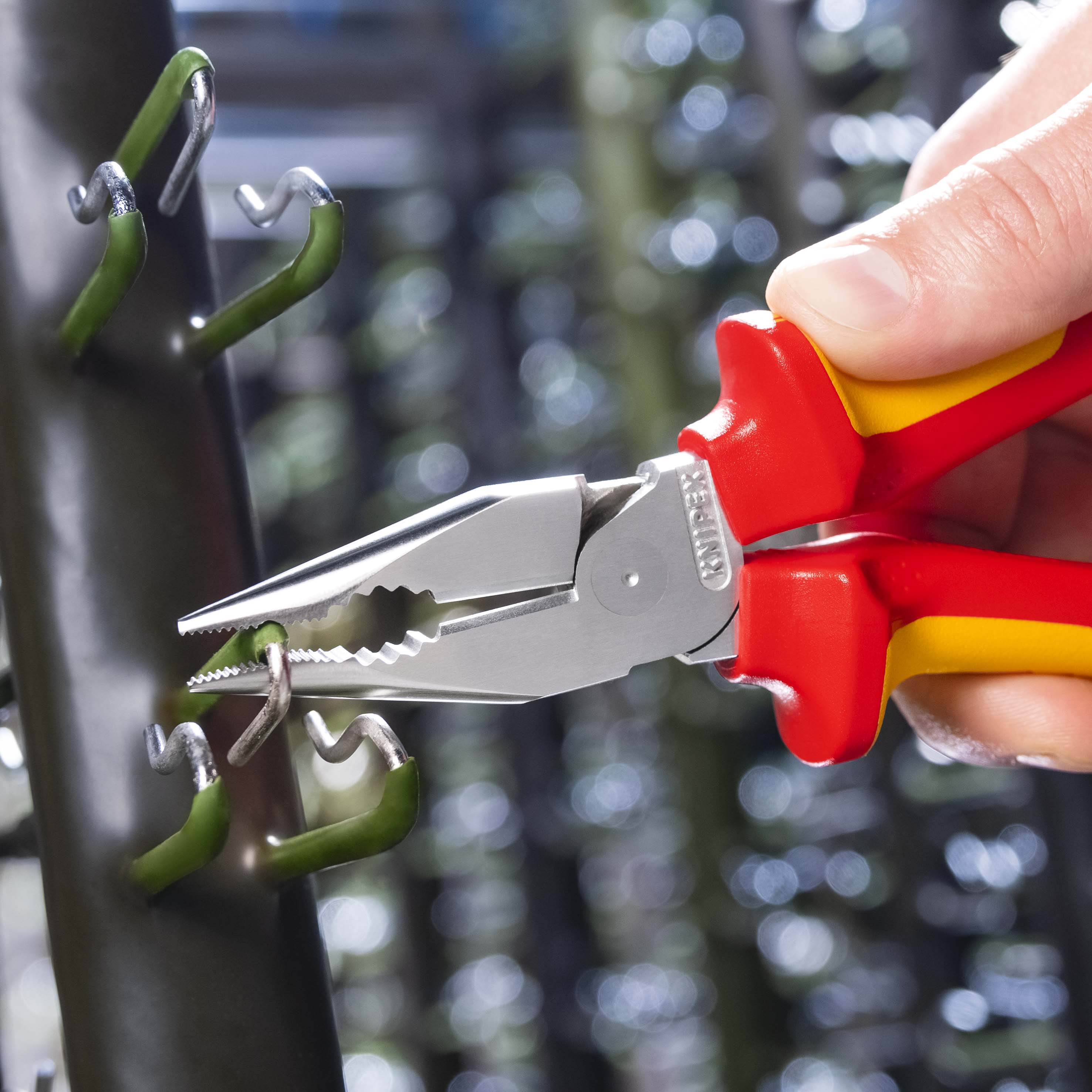 KNIPEX 08 26 185 Needle-Nose Combination Pliers insulated with multi-component grips, VDE-tested chrome-plated 185 mm – Image 3 of 6