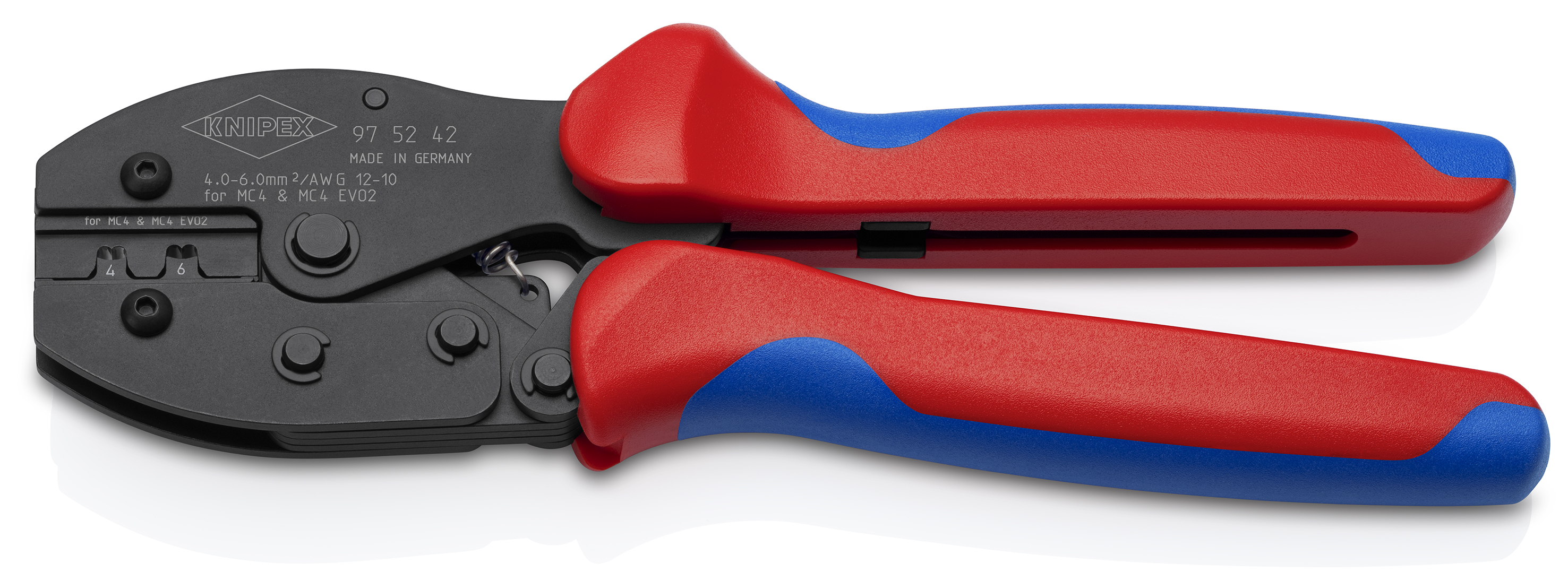 KNIPEX PreciForce® Crimping pliers for MC4/MC4 EVO 2 connectors 