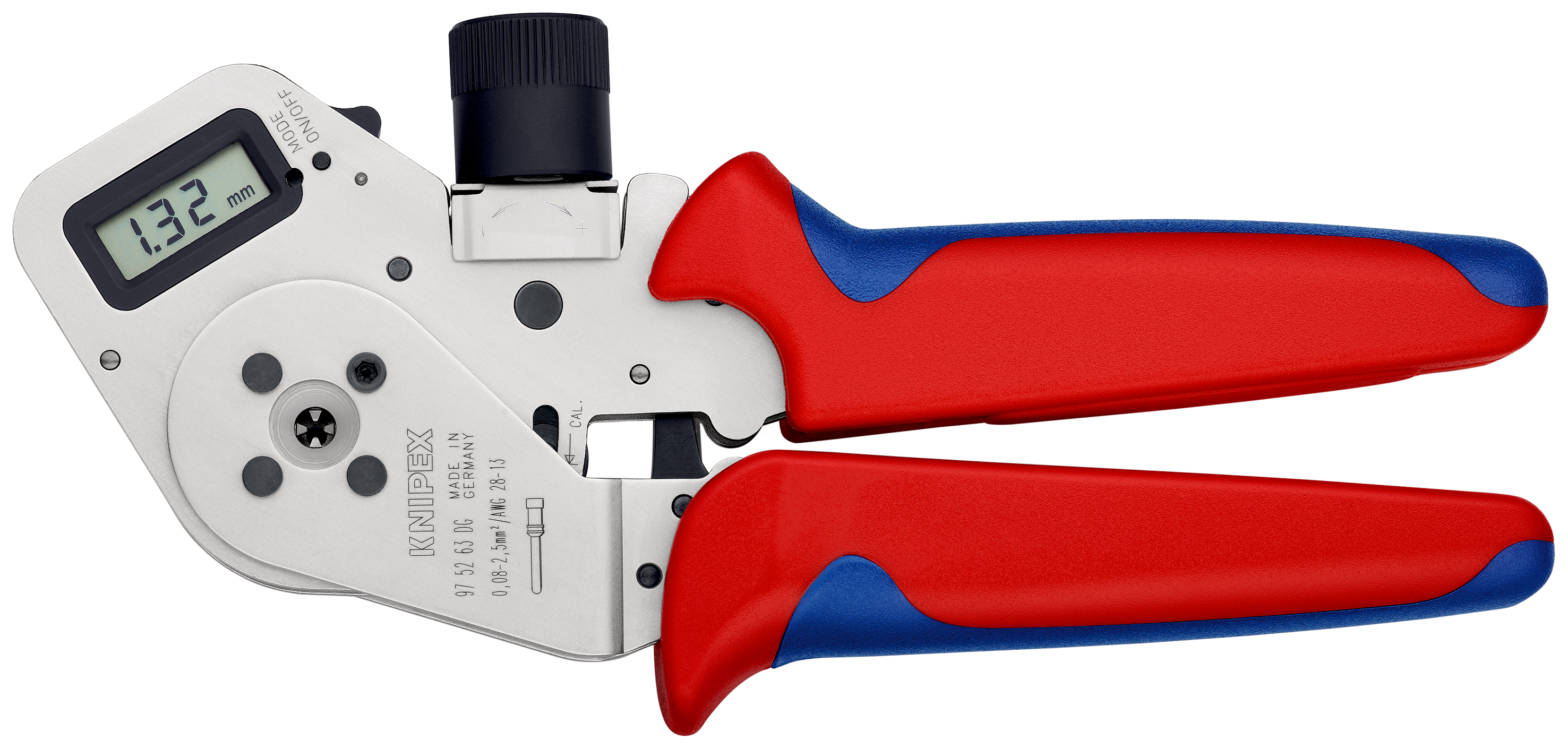 Four-Mandrel Crimping Pliers for turned contacts  