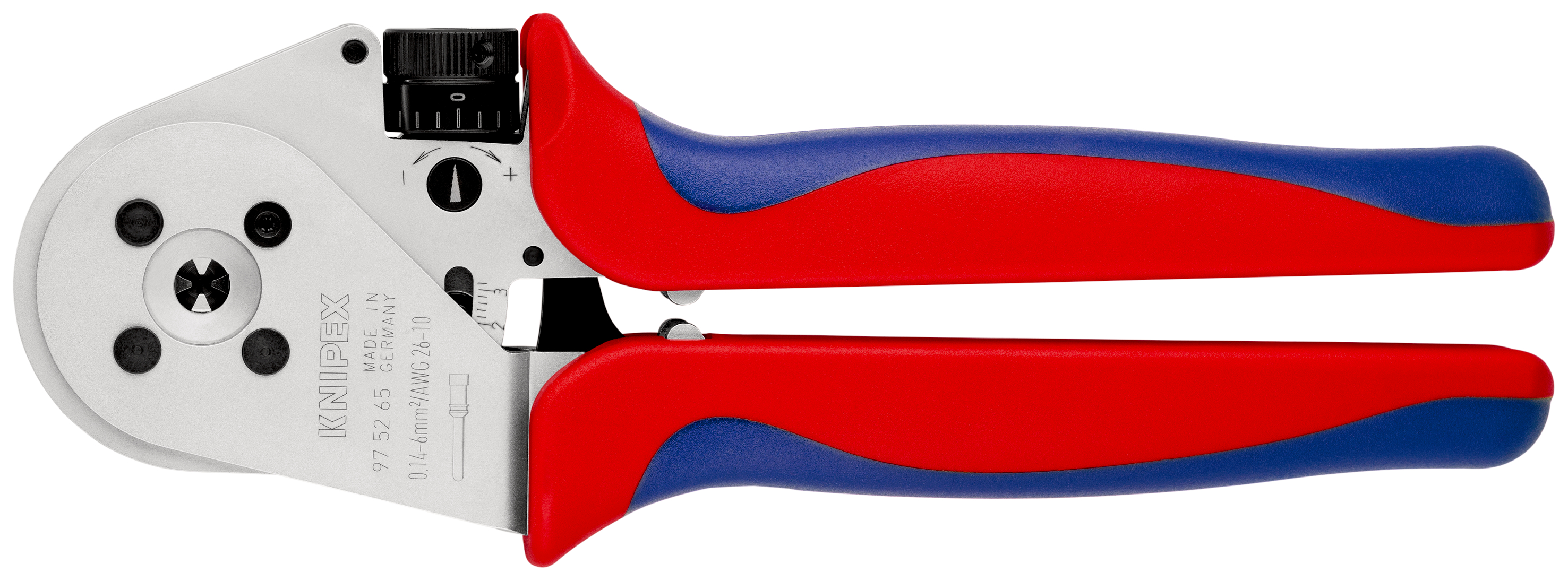 Four-Mandrel Crimping Pliers for turned contacts  