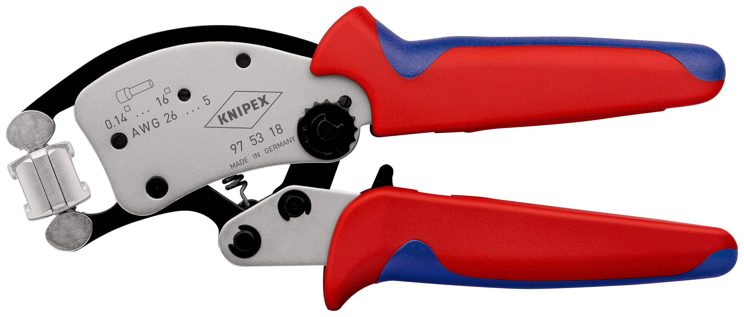 KNIPEX Twistor16® Self-Adjusting Crimping Pliers for wire ferrules with rotatable die head
