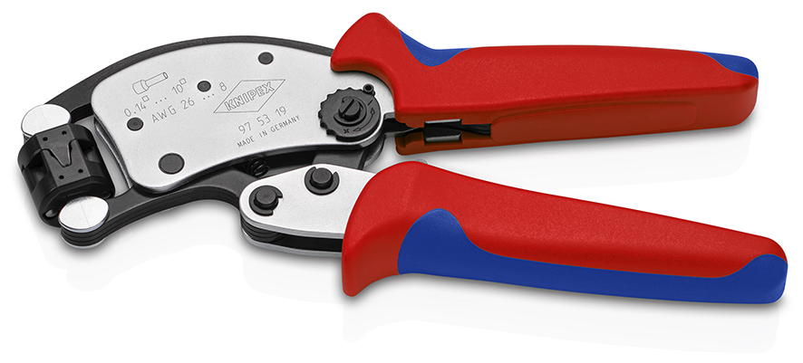 KNIPEX Twistor® T Self-Adjusting Crimping Pliers for wire ferrules with rotatable die head