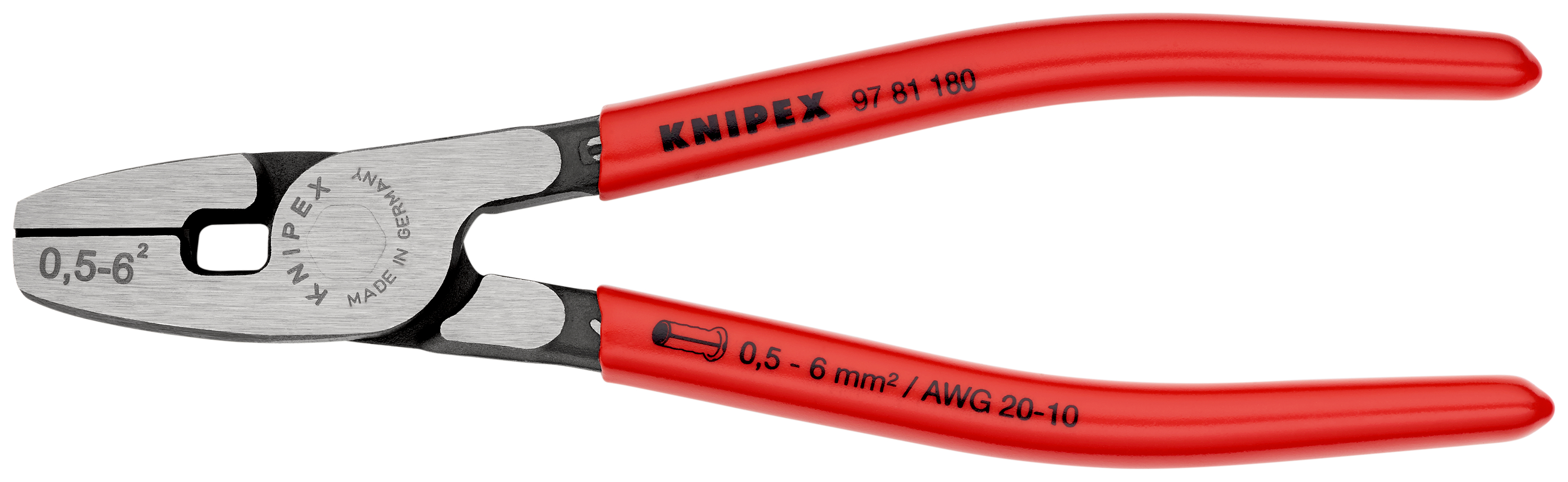 Crimping Pliers for wire ferrules with front loading 